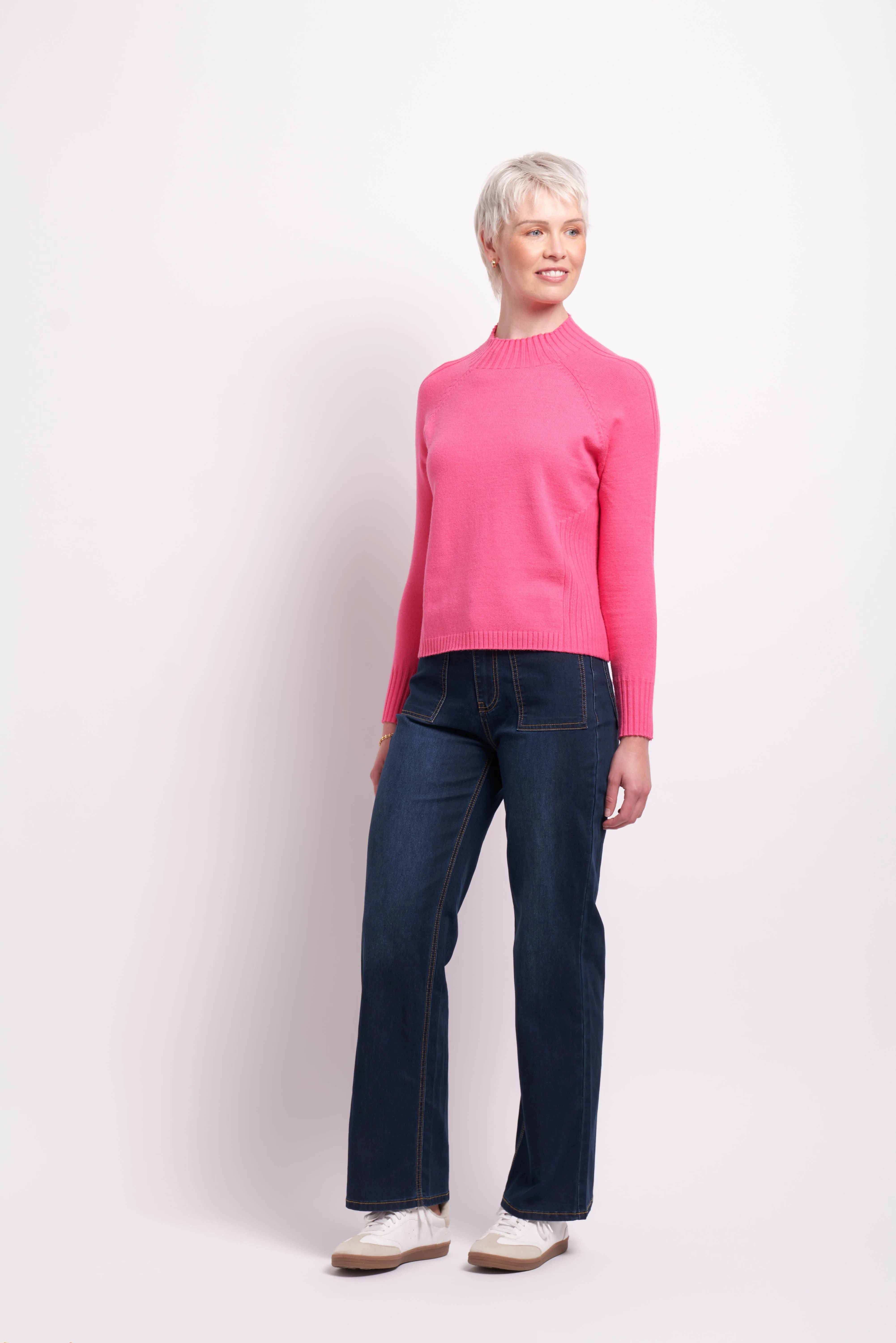 Contrast Stitch Jean in Pale Blue
