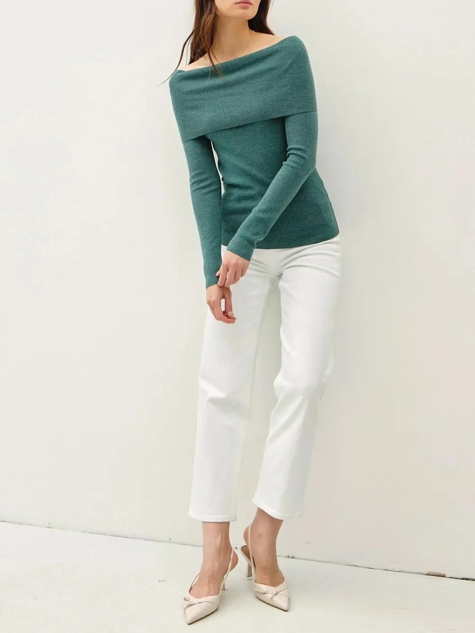 Cowl Neck Sweater - Jade FINAL SALE