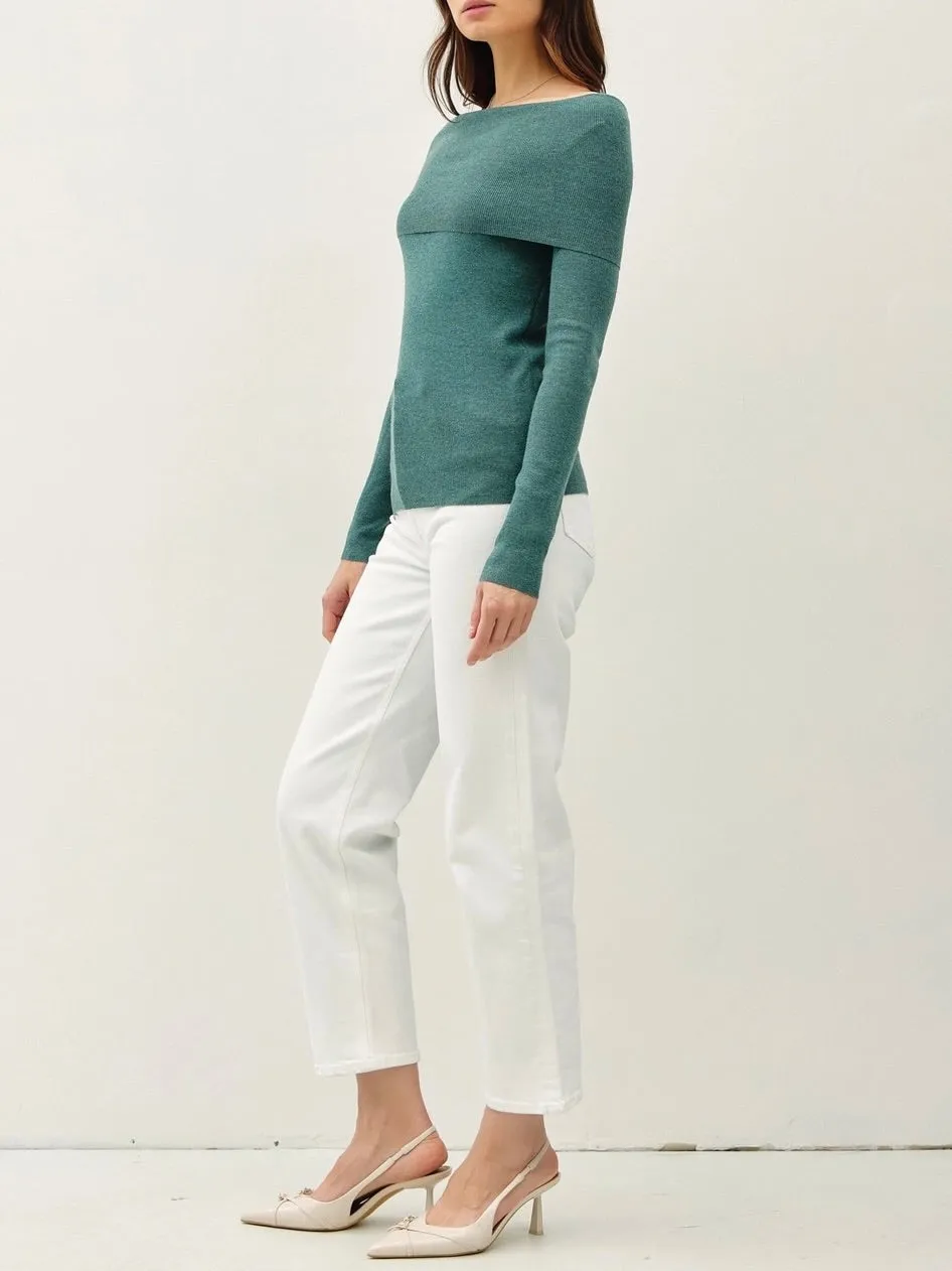Cowl Neck Sweater - Jade FINAL SALE