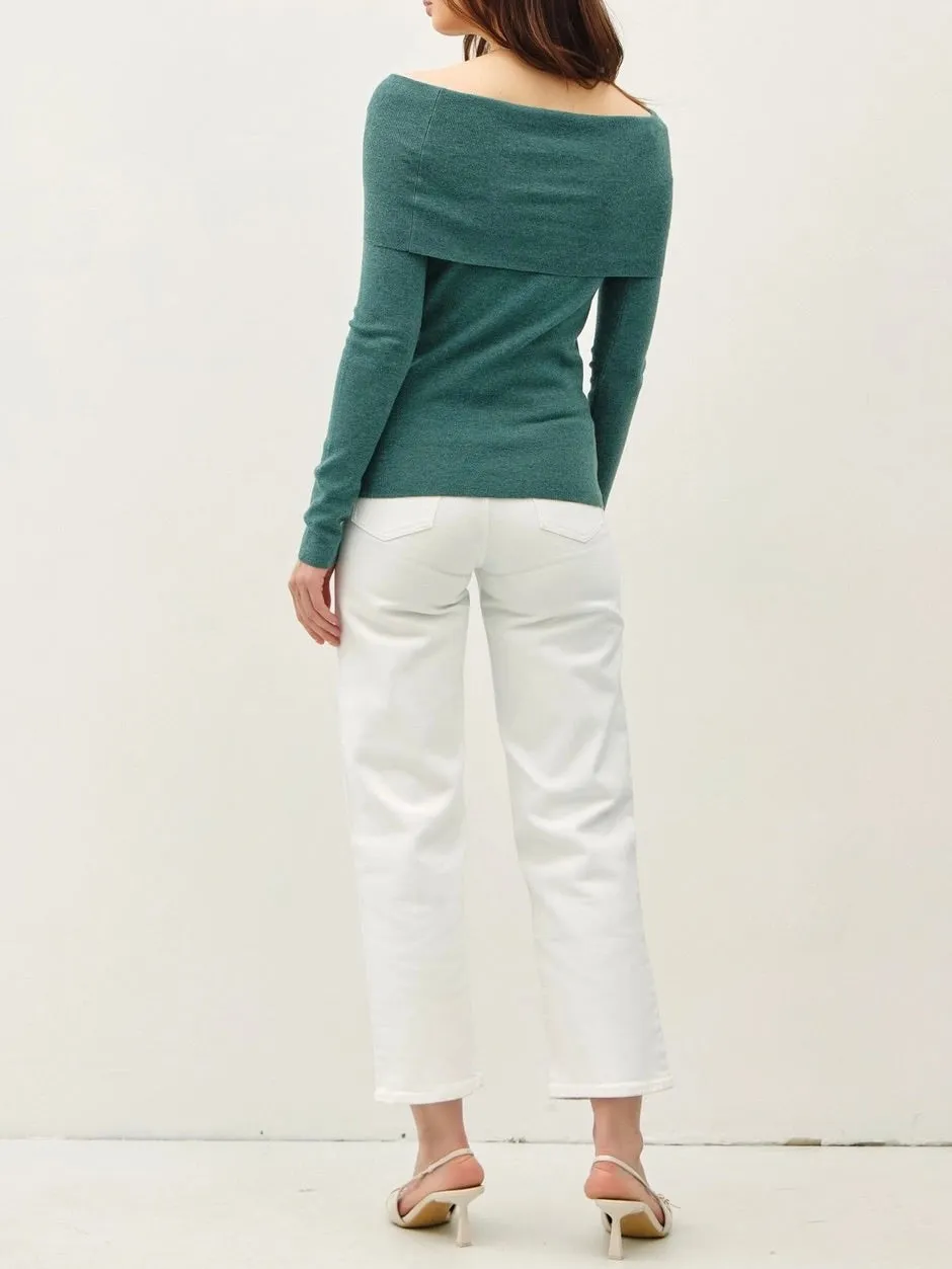 Cowl Neck Sweater - Jade FINAL SALE