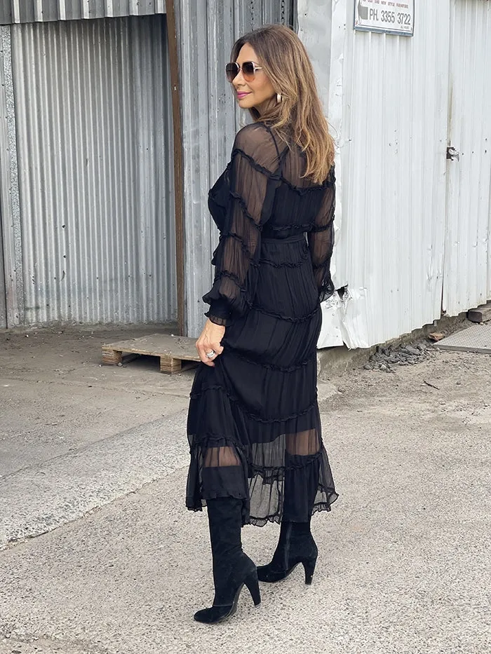 Coyote Maxi Dress - Black