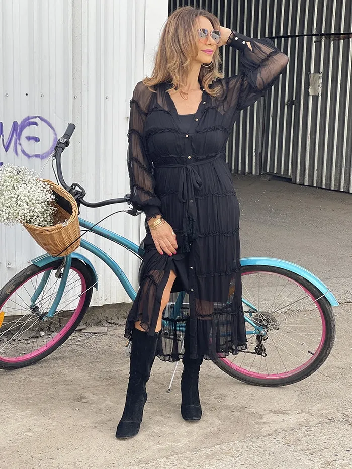 Coyote Maxi Dress - Black
