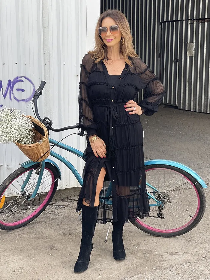 Coyote Maxi Dress - Black