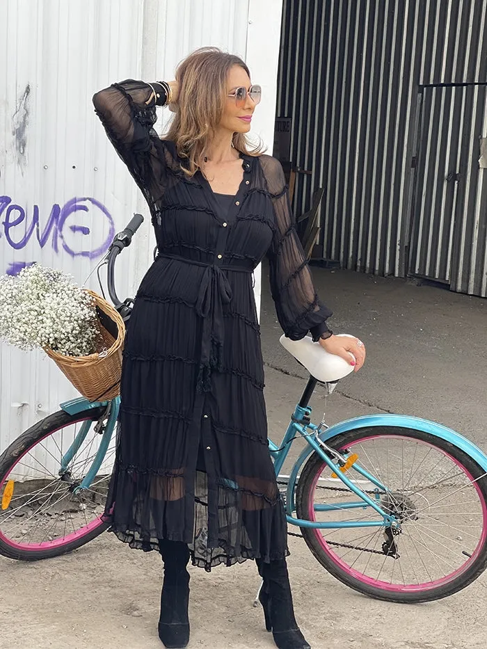 Coyote Maxi Dress - Black