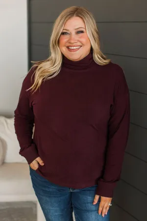 Crazy For Love Knit Sweater- Maroon