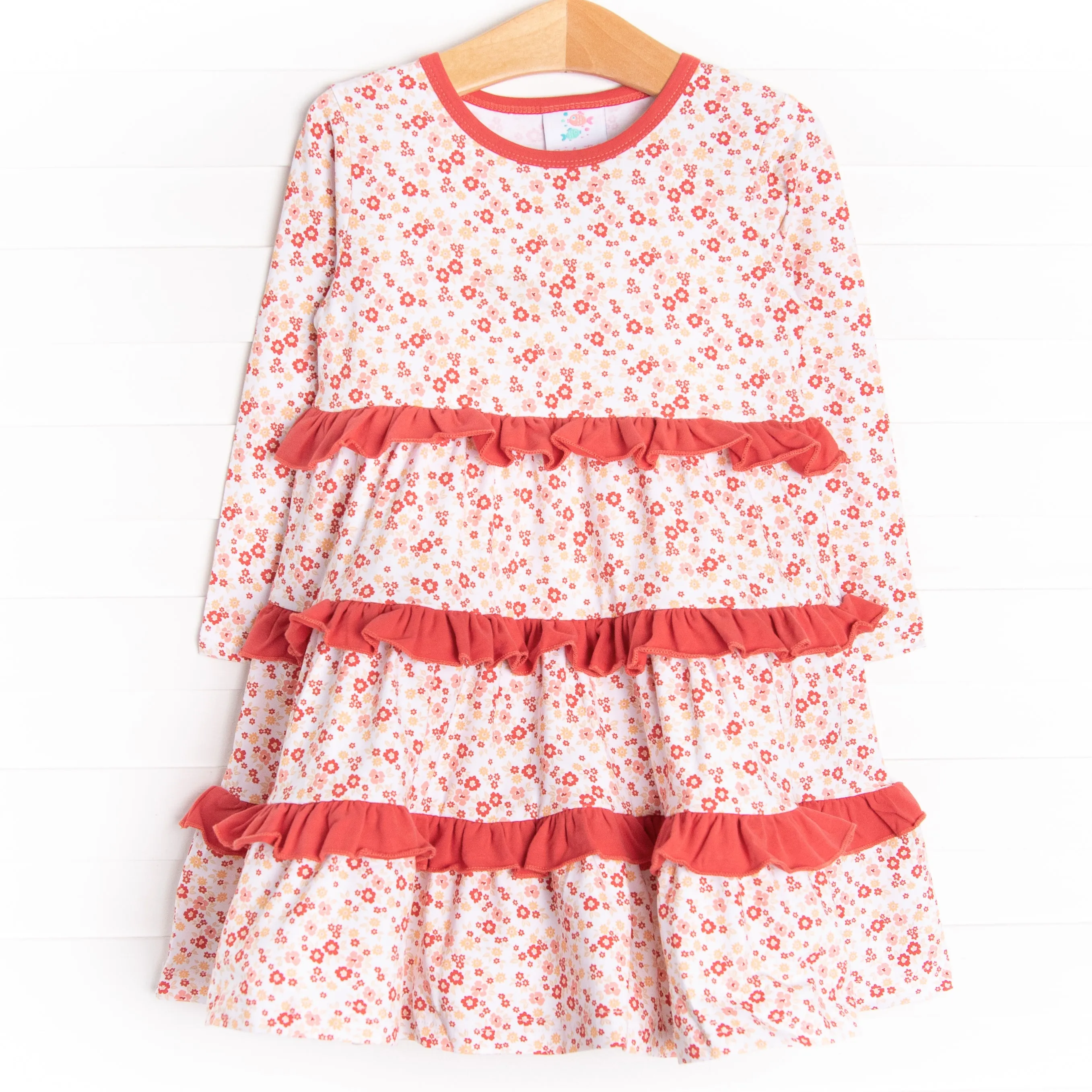 Crimson Camelia Twirl Dress, Red
