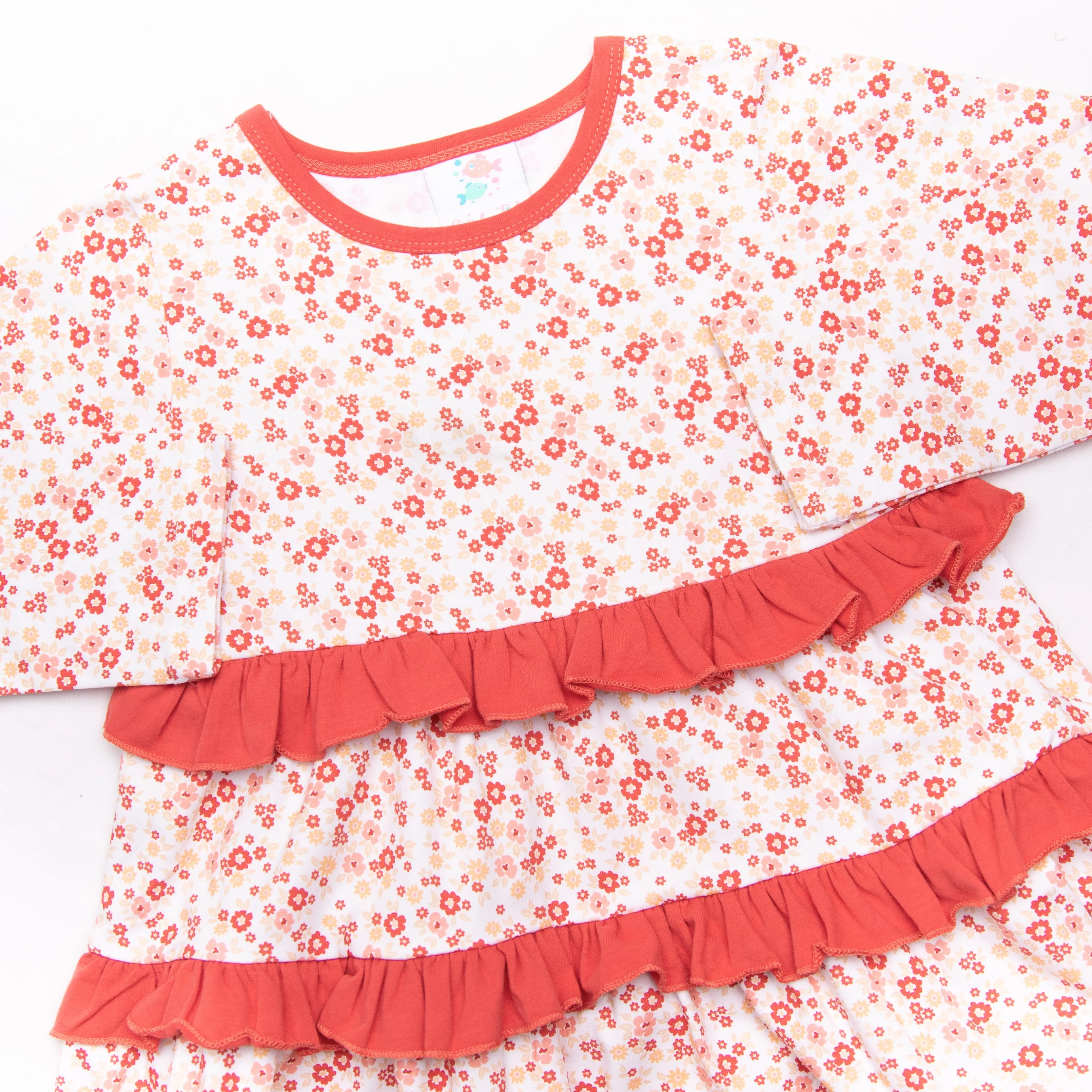 Crimson Camelia Twirl Dress, Red