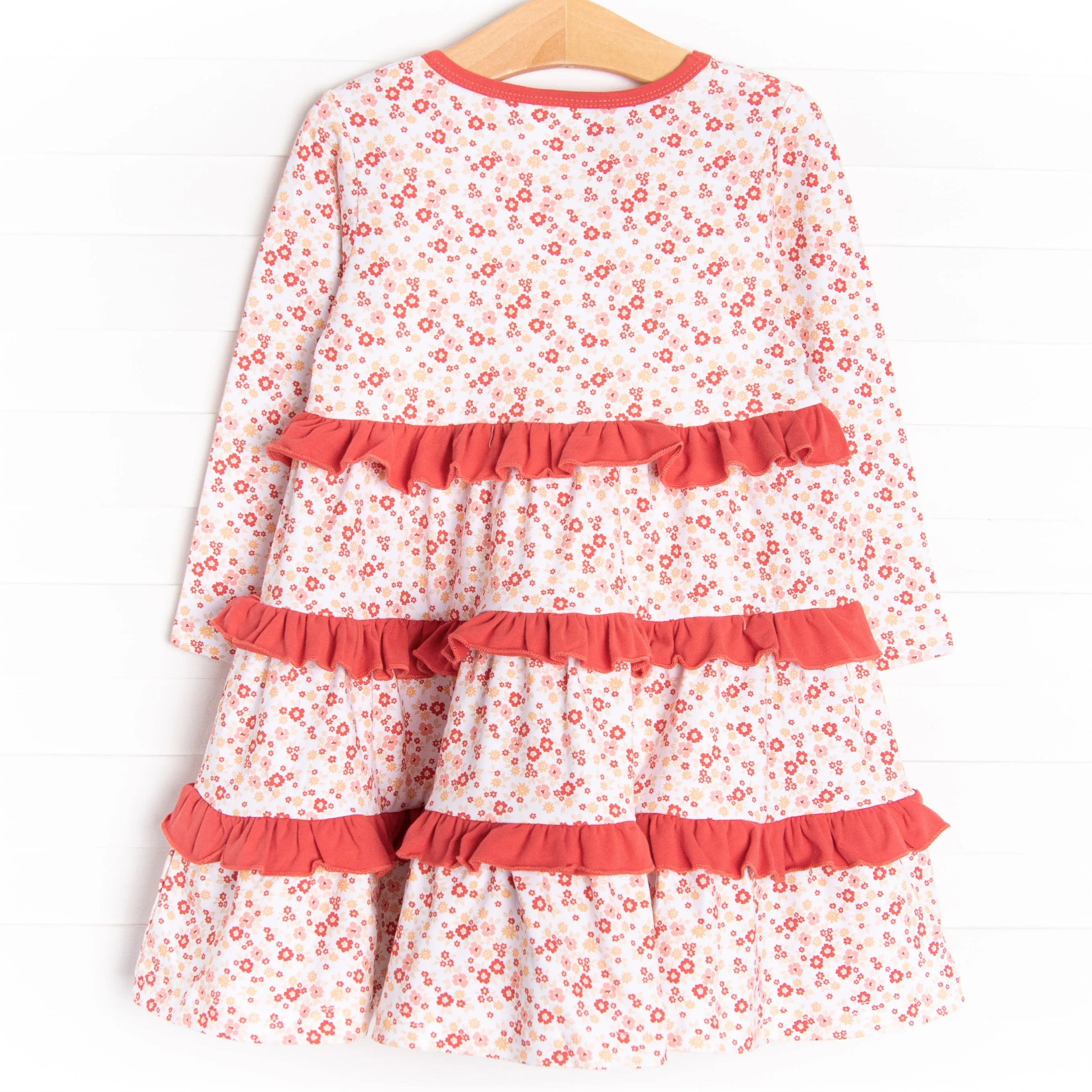 Crimson Camelia Twirl Dress, Red