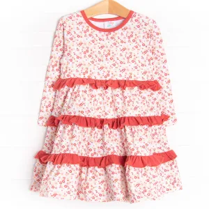 Crimson Camelia Twirl Dress, Red