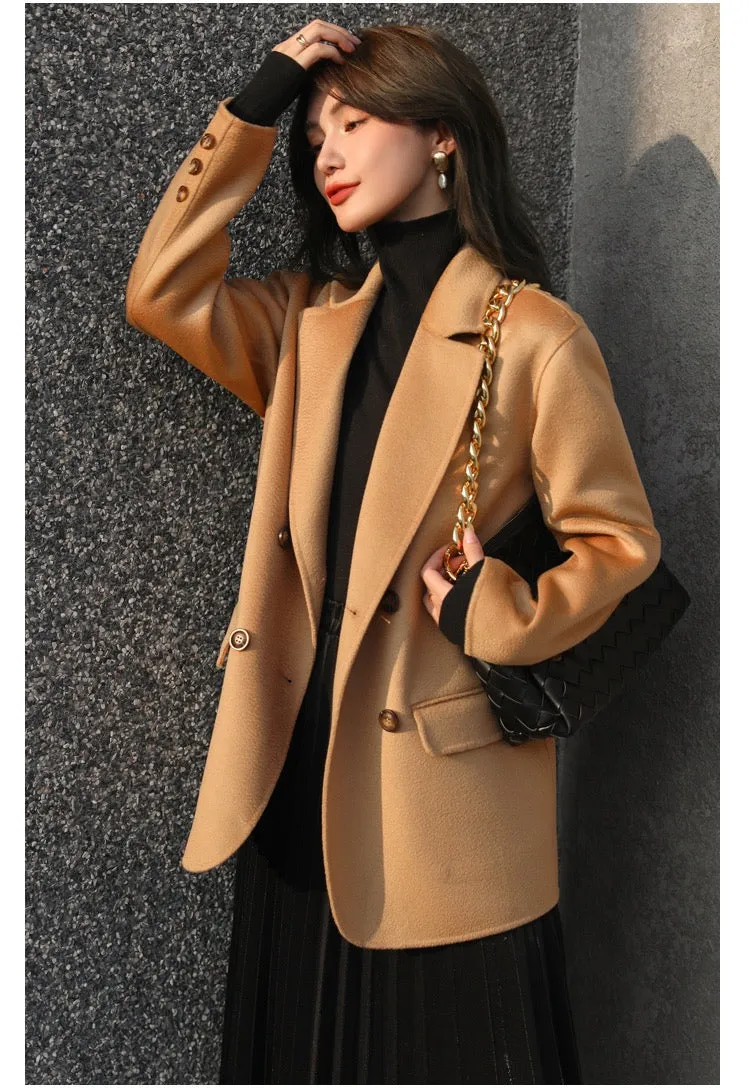 Customized high quality women winter autumn ladies fashion wool coat jacket