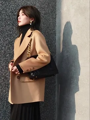 Customized high quality women winter autumn ladies fashion wool coat jacket