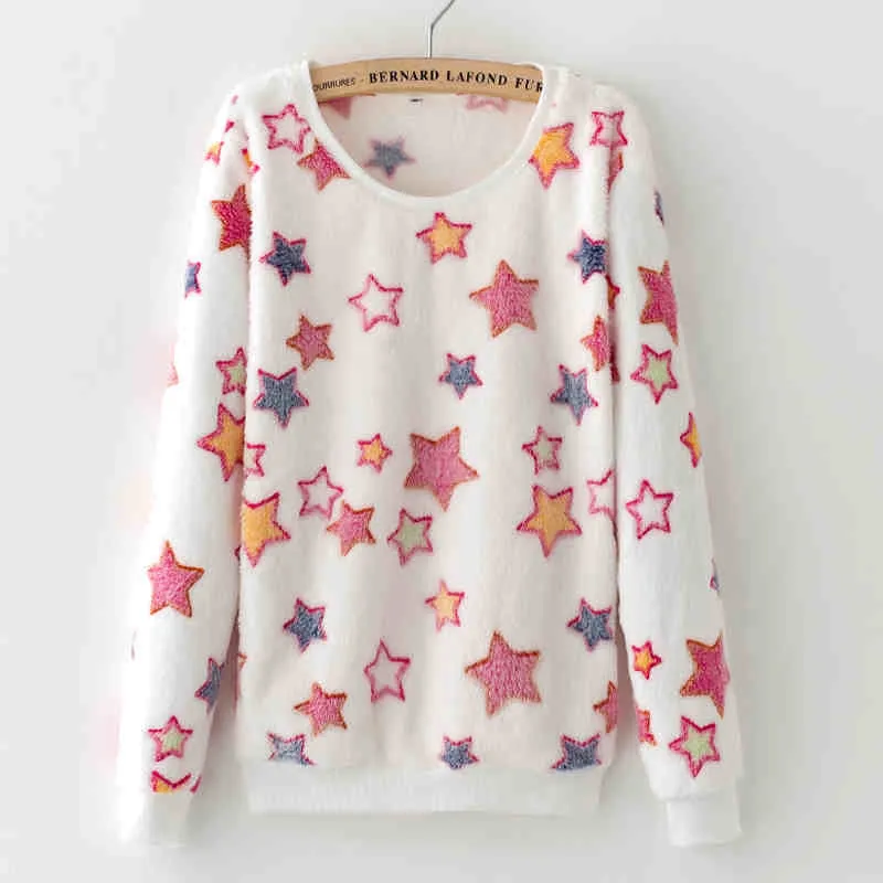 Cute Teddy Bear Harajuku Christmas Sweater Womens Sweaters Fashion Winter Lined Wool Sweater Cashmere Knitted Sweater Wol