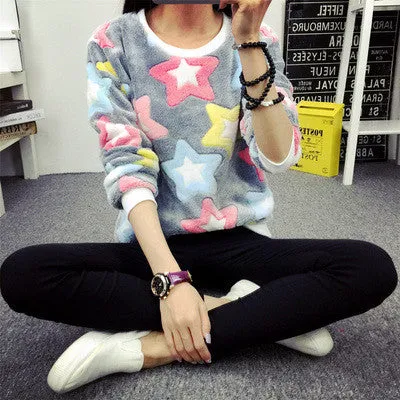 Cute Teddy Bear Harajuku Christmas Sweater Womens Sweaters Fashion Winter Lined Wool Sweater Cashmere Knitted Sweater Wol