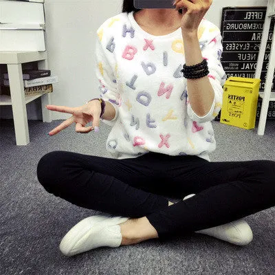Cute Teddy Bear Harajuku Christmas Sweater Womens Sweaters Fashion Winter Lined Wool Sweater Cashmere Knitted Sweater Wol