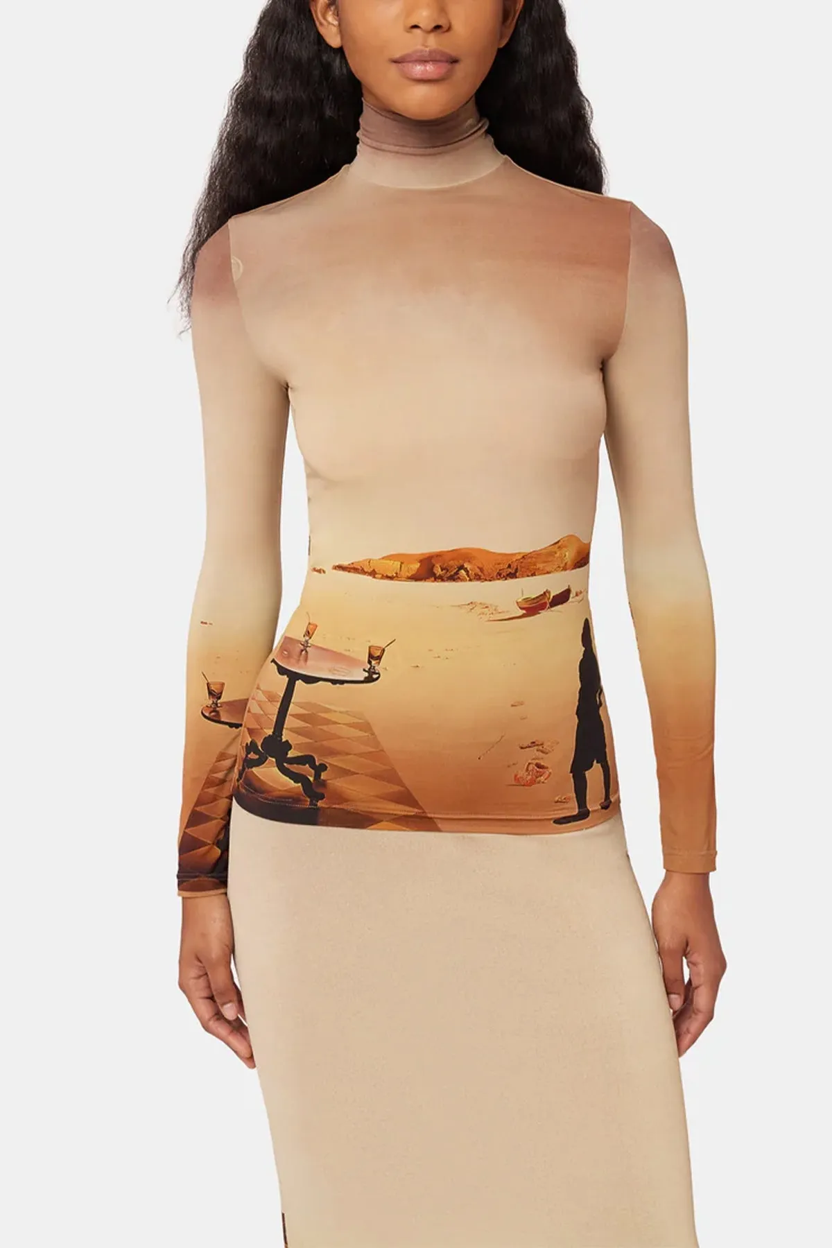 Dali's Sun-Table Turtleneck Top in La Table Solaire