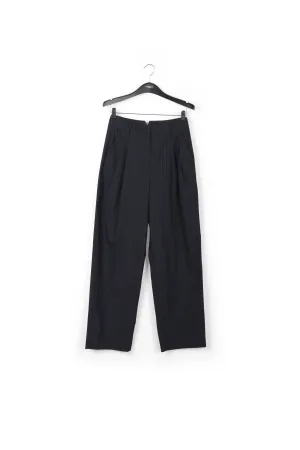 Dark blue pinstriped tailored pants