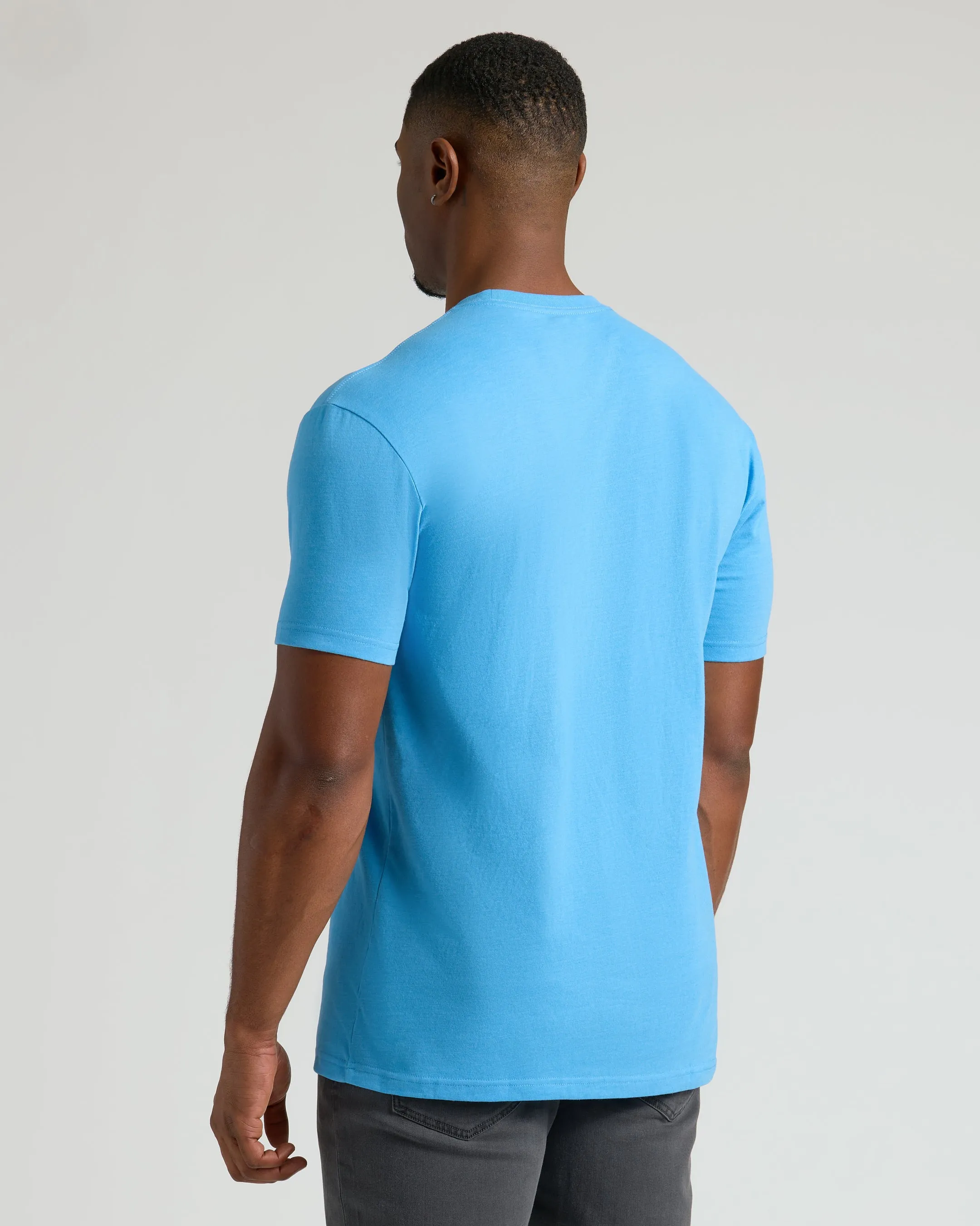 Dark Heather Bahama Blue Tall Straight Hem Crew Neck T-Shirt
