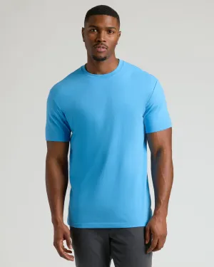 Dark Heather Bahama Blue Tall Straight Hem Crew Neck T-Shirt