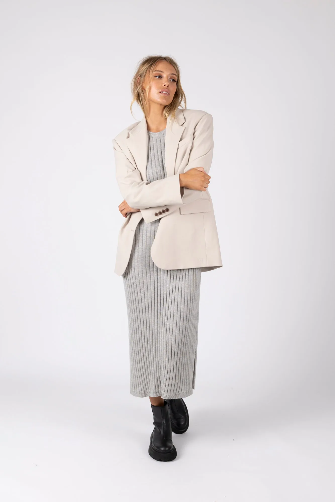 Day Off Knit Maxi - Silver Marle