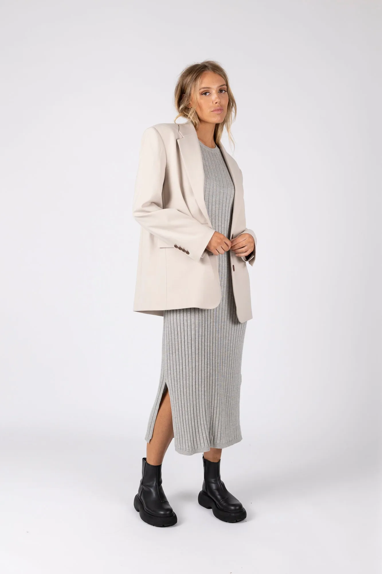 Day Off Knit Maxi - Silver Marle