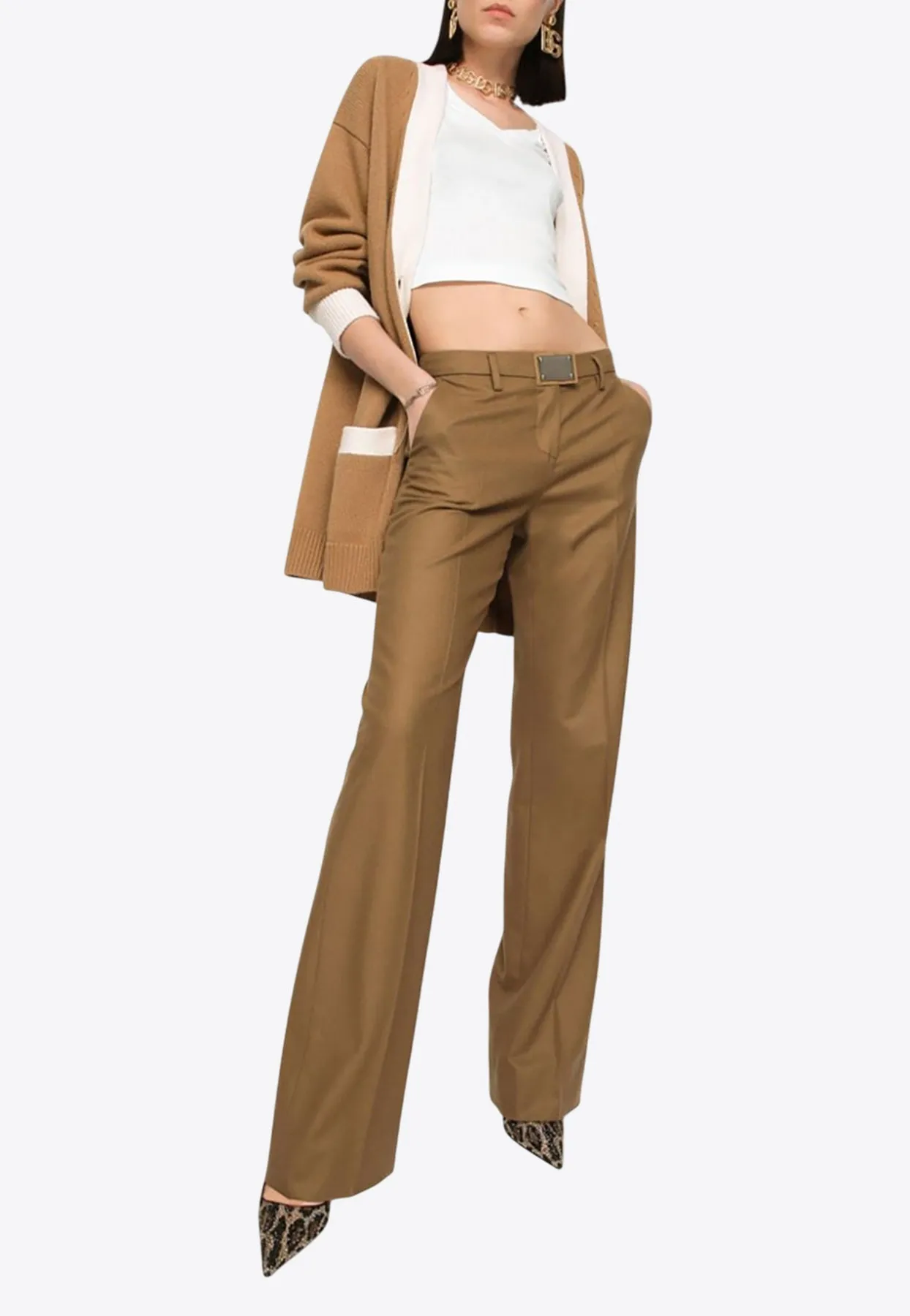 DG Logo Plaque Straight-Leg Pants