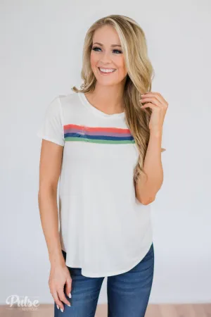 Distressed Rainbow Top