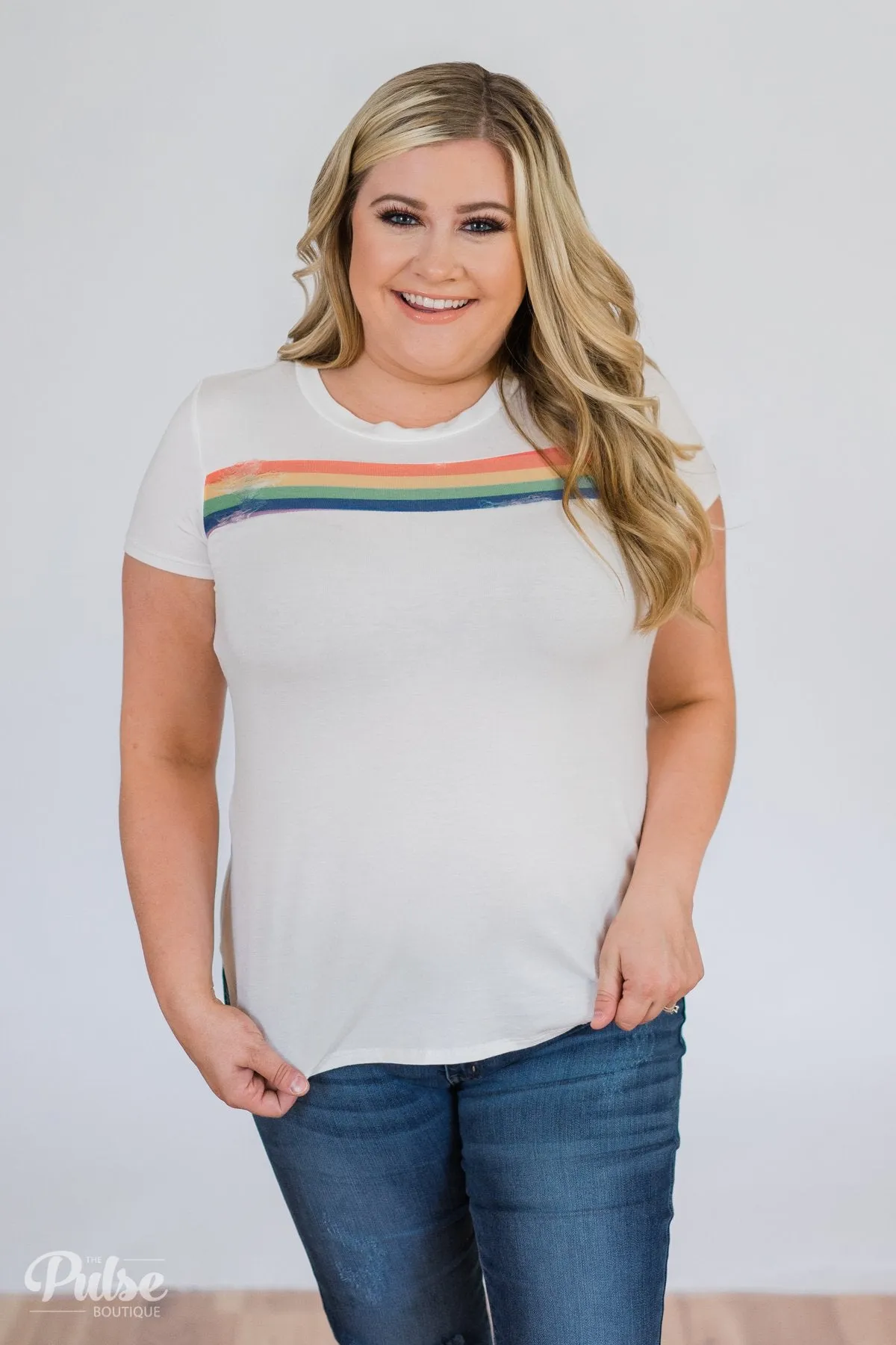 Distressed Rainbow Top