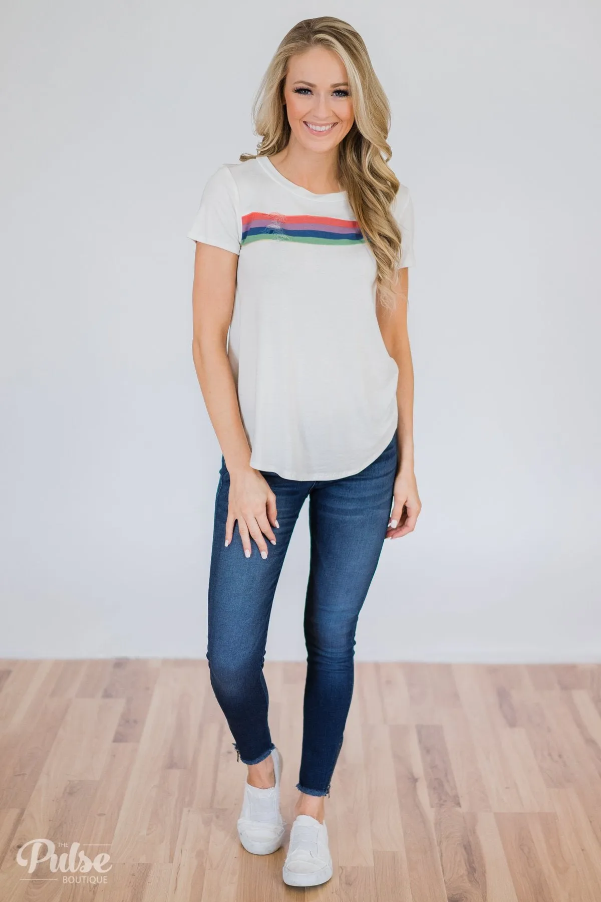 Distressed Rainbow Top