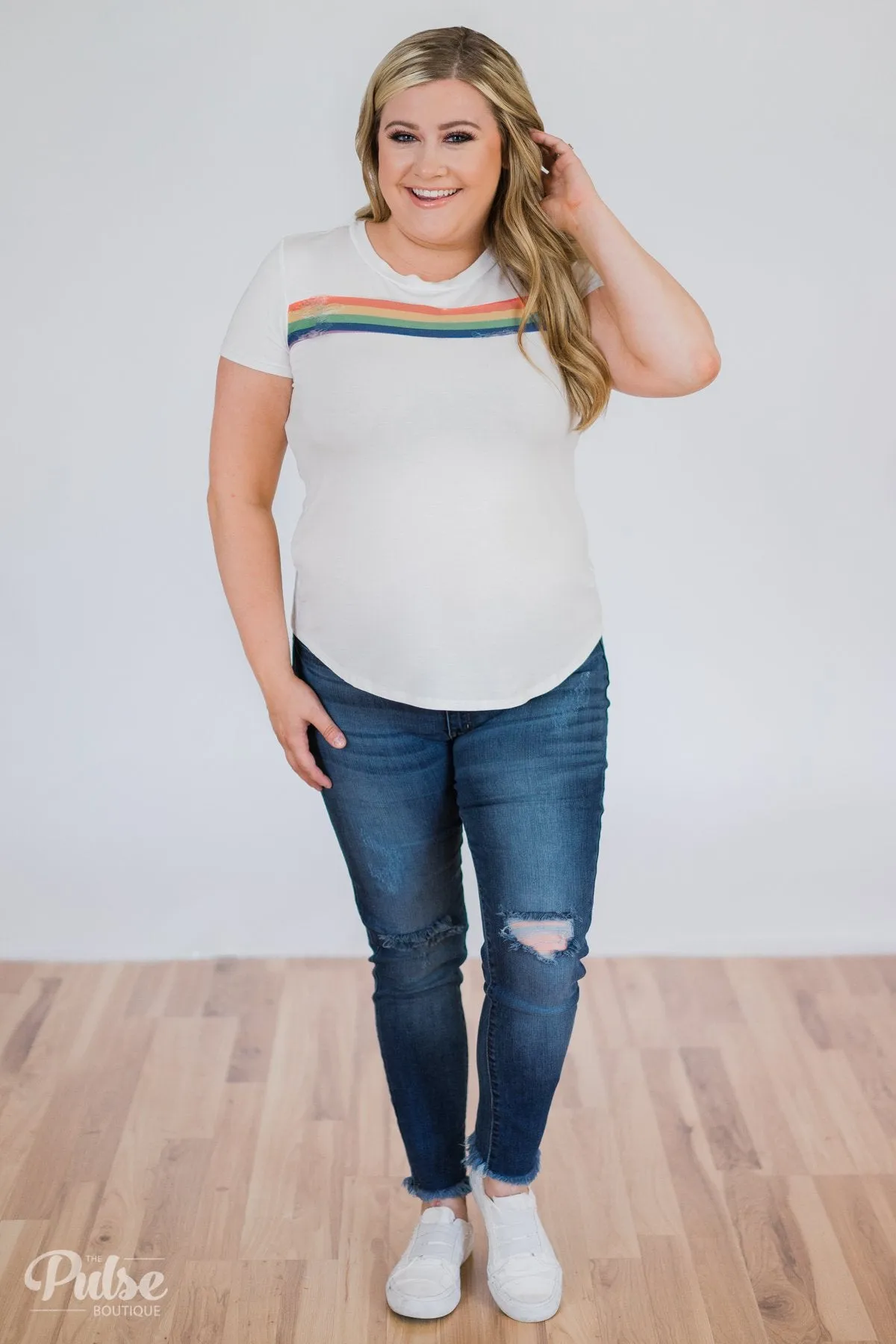 Distressed Rainbow Top