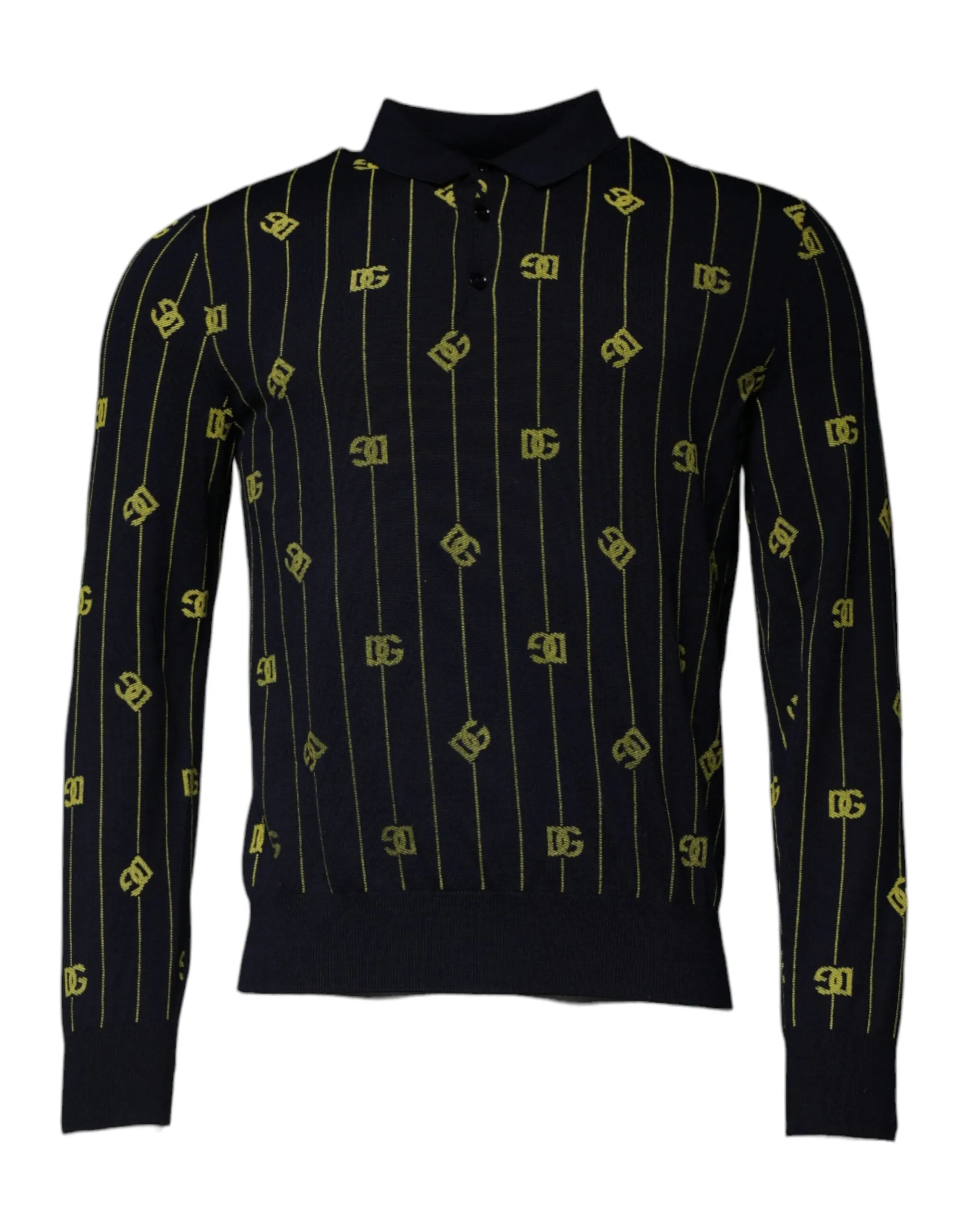 Dolce & Gabbana Black Monogram Mock Neck Pullover Sweater