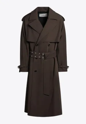 Double-Breasted Wool Trench Coat
