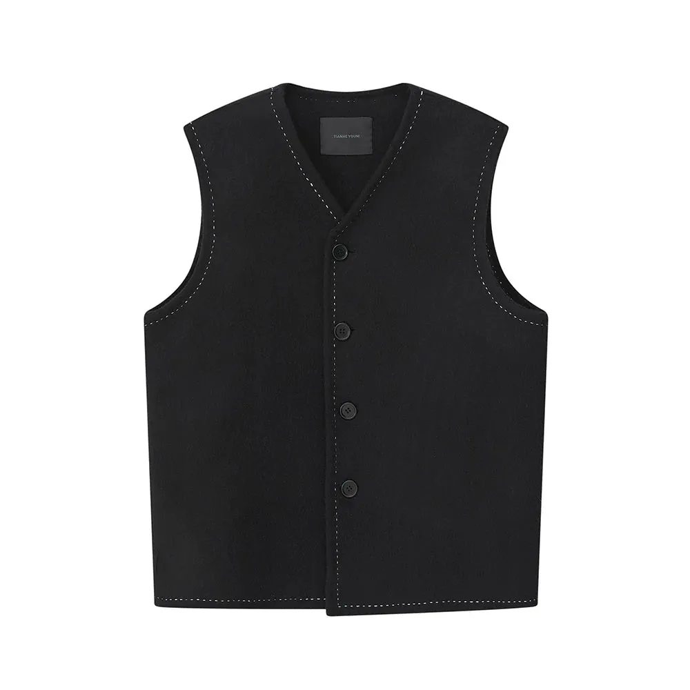 Double-Faced Cashmere Vest