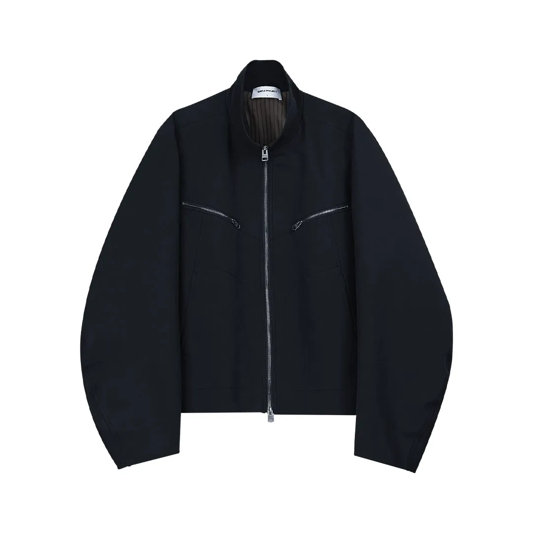 Double Placket Zip-Up Jacket