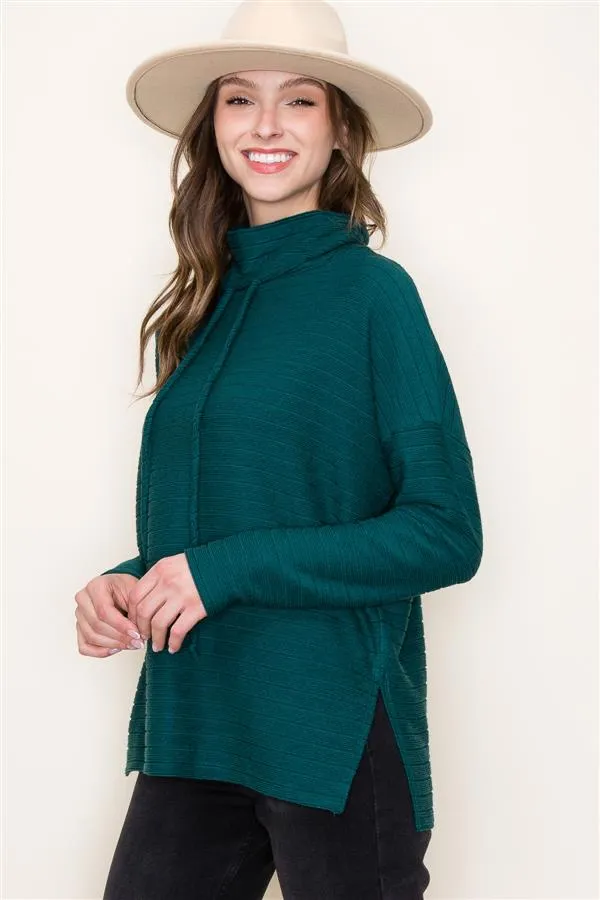 Drawstring Side Slit Sweater