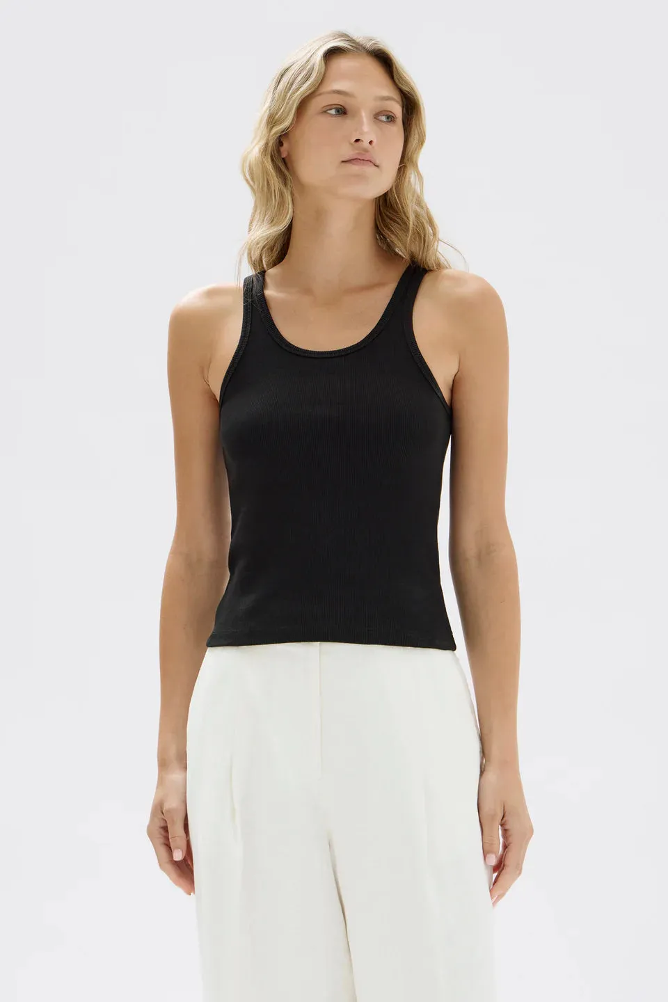 Drew Rib Tank Black