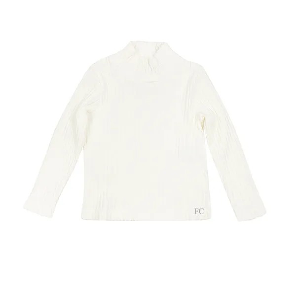 Ecru ribbed turtleneck by Be For All