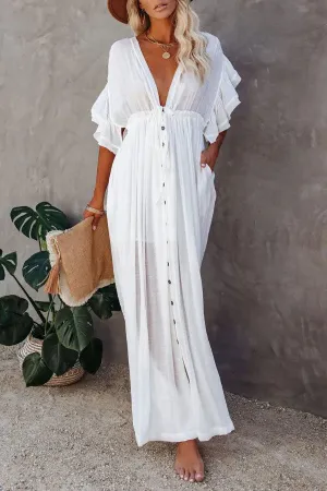 Eleanor - Fairy Air V-neck dress with ruffled sleeves