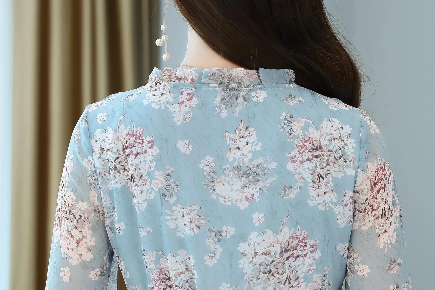 Elegant Chiffon Slip Dress with Full Floral Print for Women