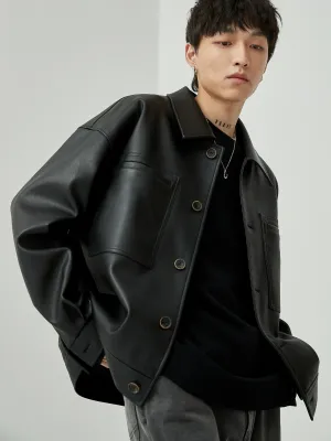 Elegant Faux Leather Jacket