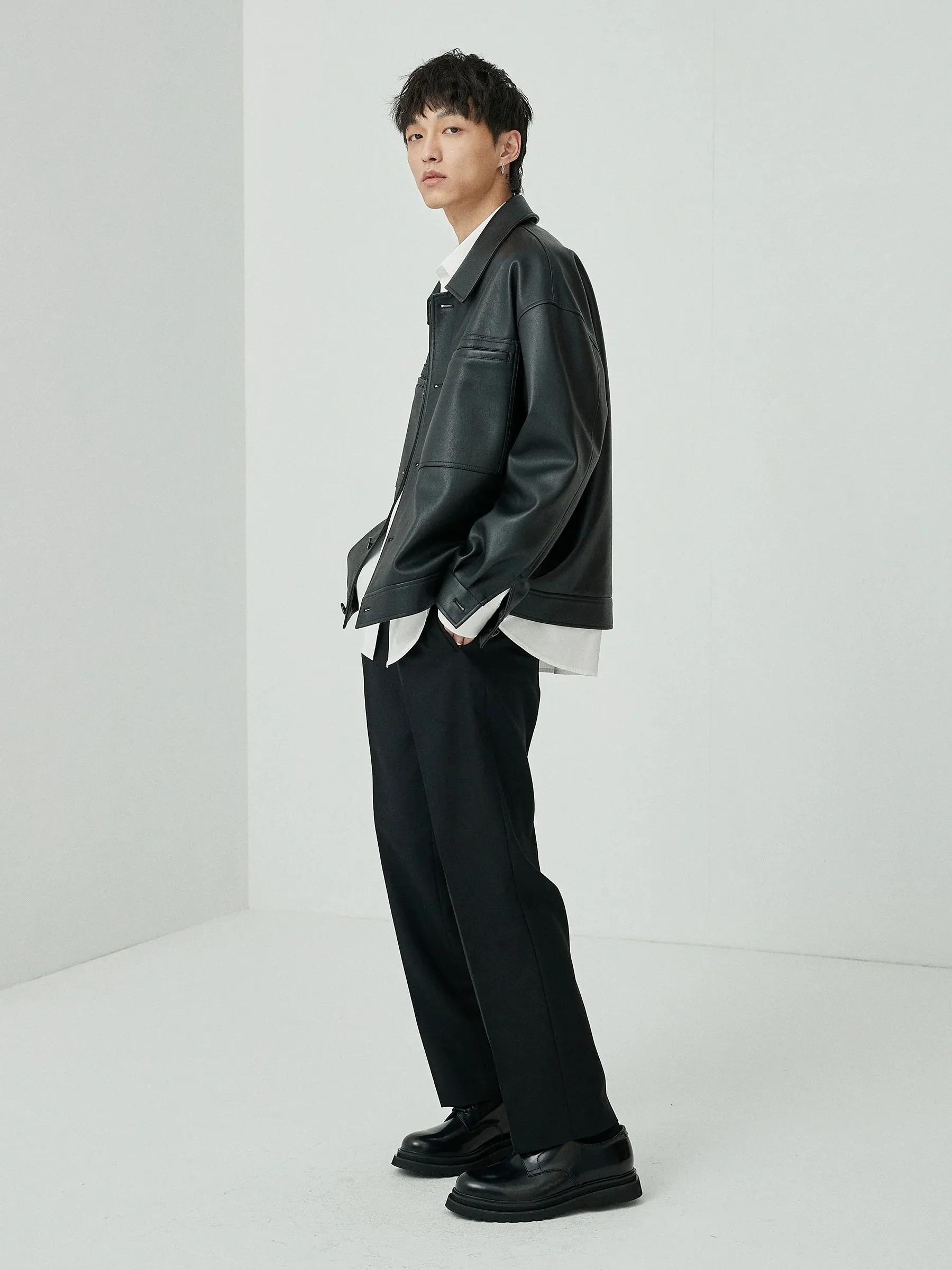 Elegant Faux Leather Jacket