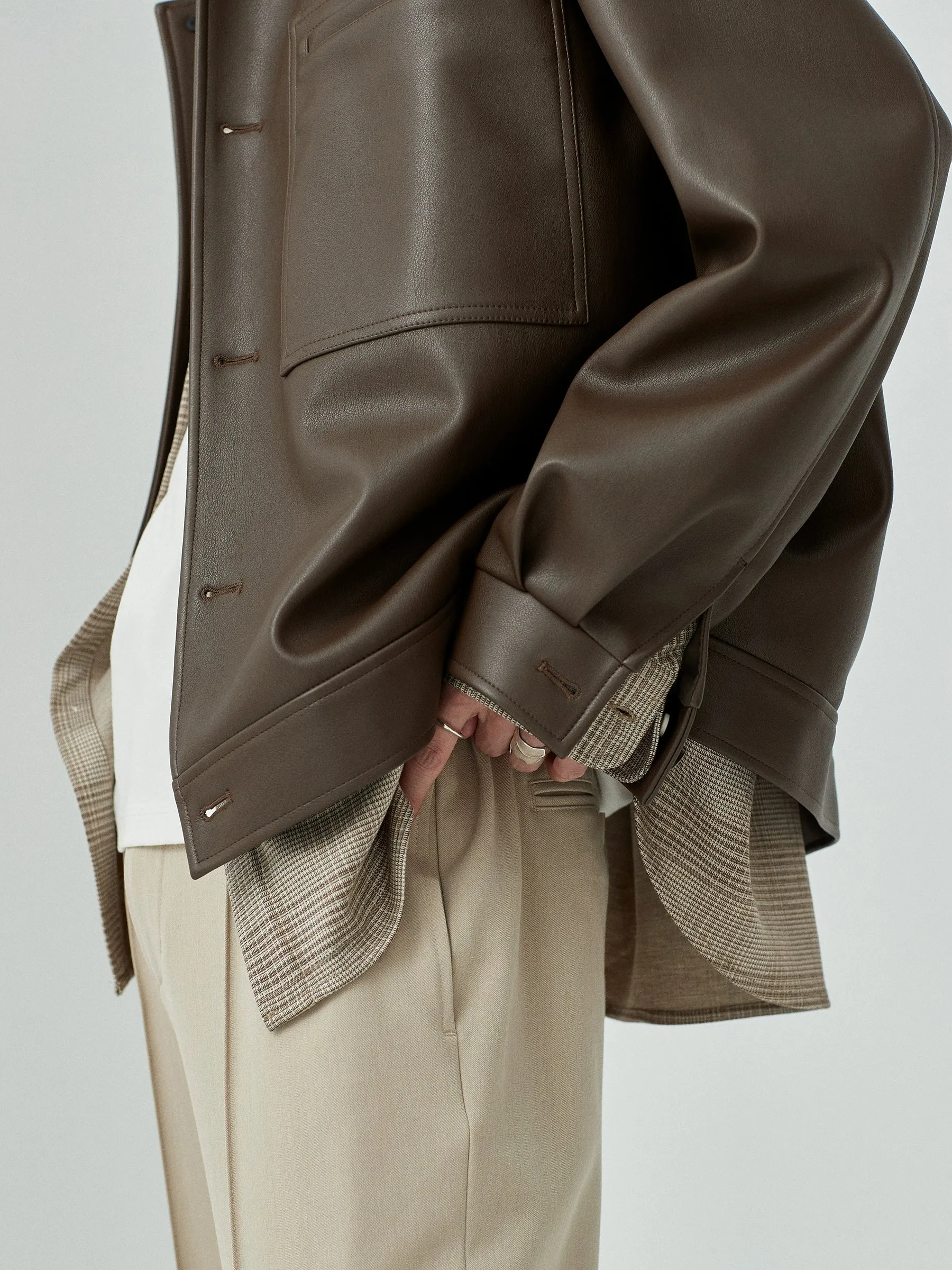 Elegant Faux Leather Jacket