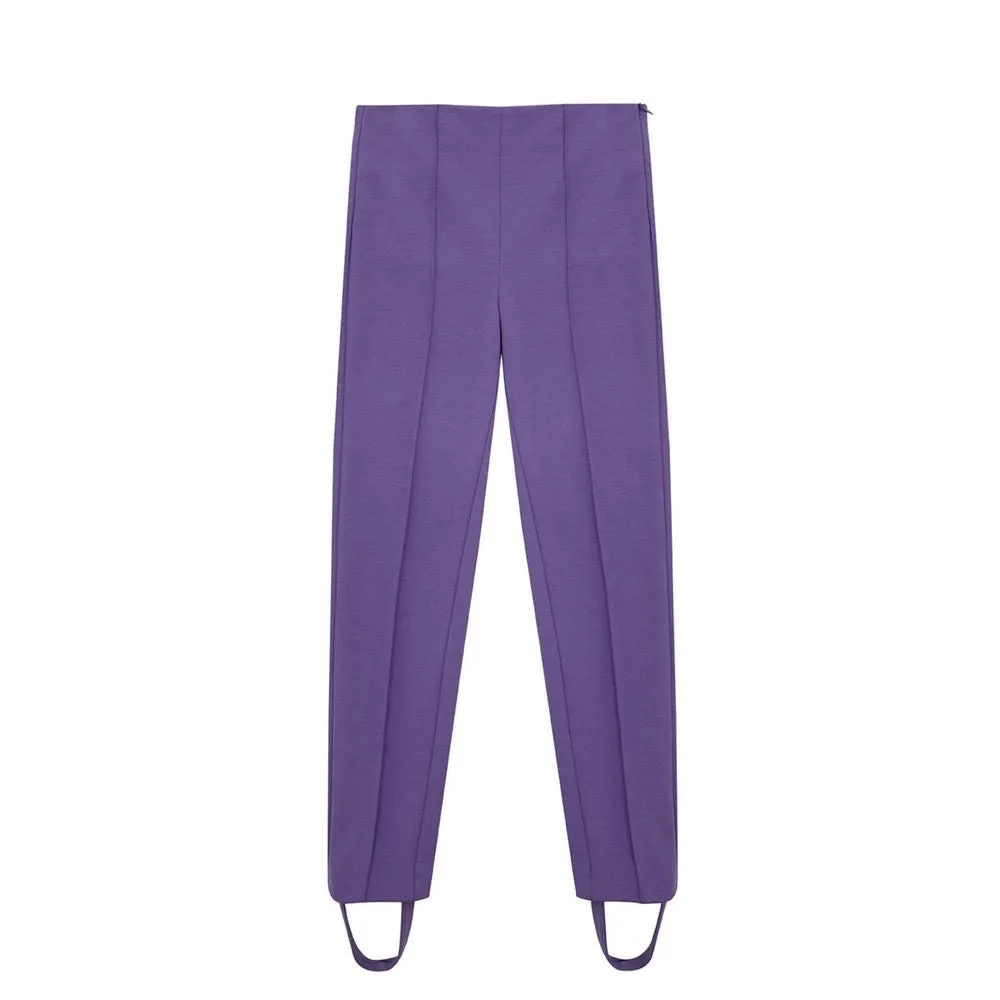 Elegant Purple Viscose Pants