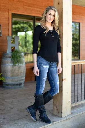 Embrace the Unexpected Top ~ Black