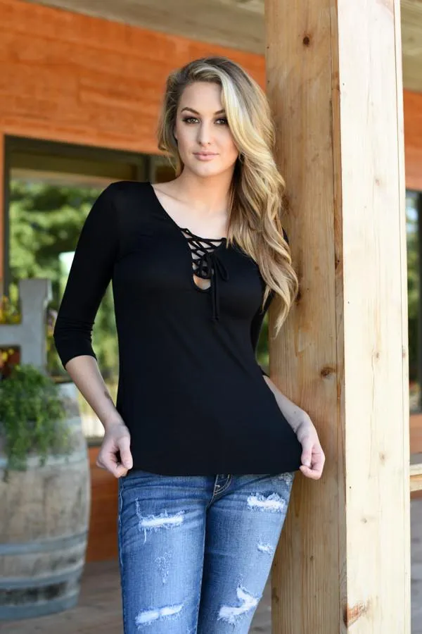 Embrace the Unexpected Top ~ Black