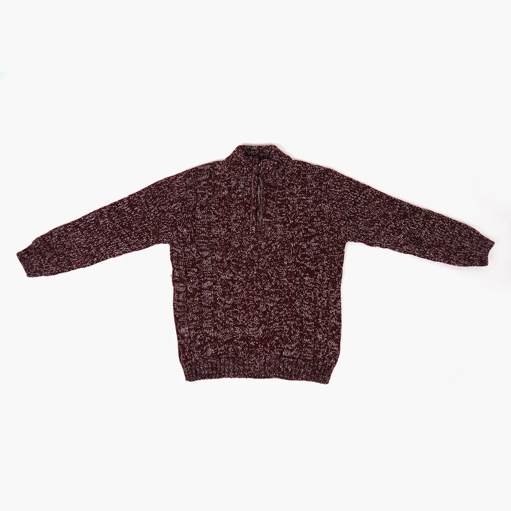Eminent Boys Mock Neck Sweater - Maroon