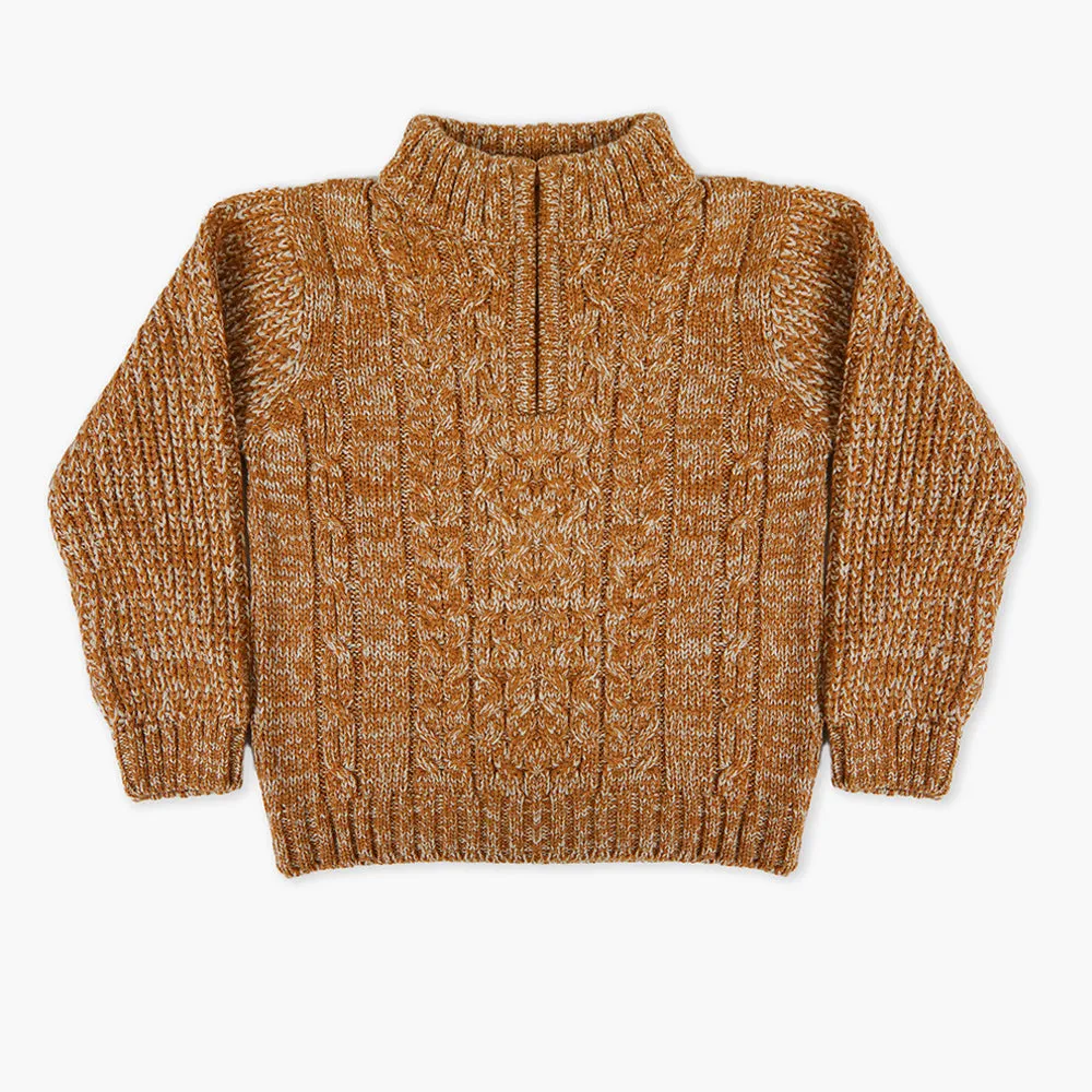 Eminent Boys Mock Neck Sweater - Oatmeal