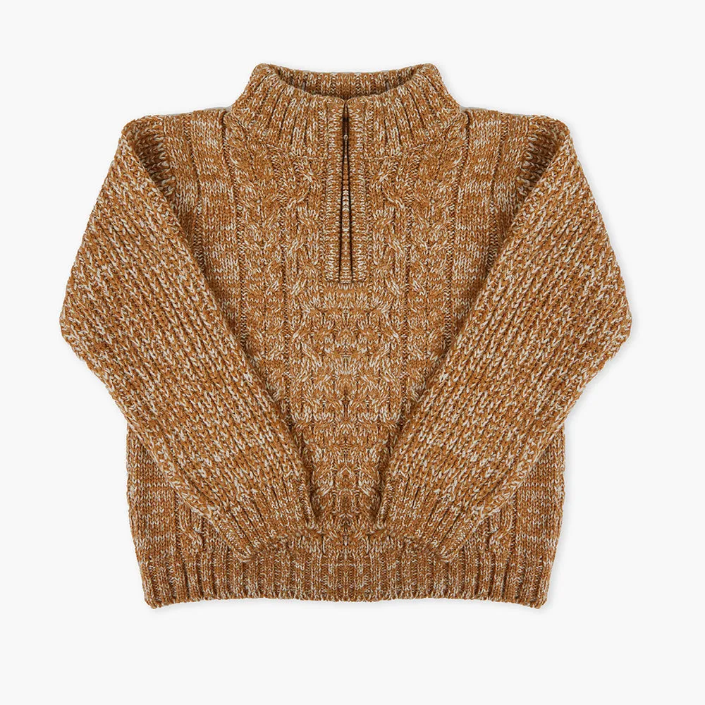 Eminent Boys Mock Neck Sweater - Oatmeal