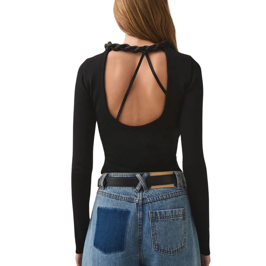 Entwined Open Back Knit Top