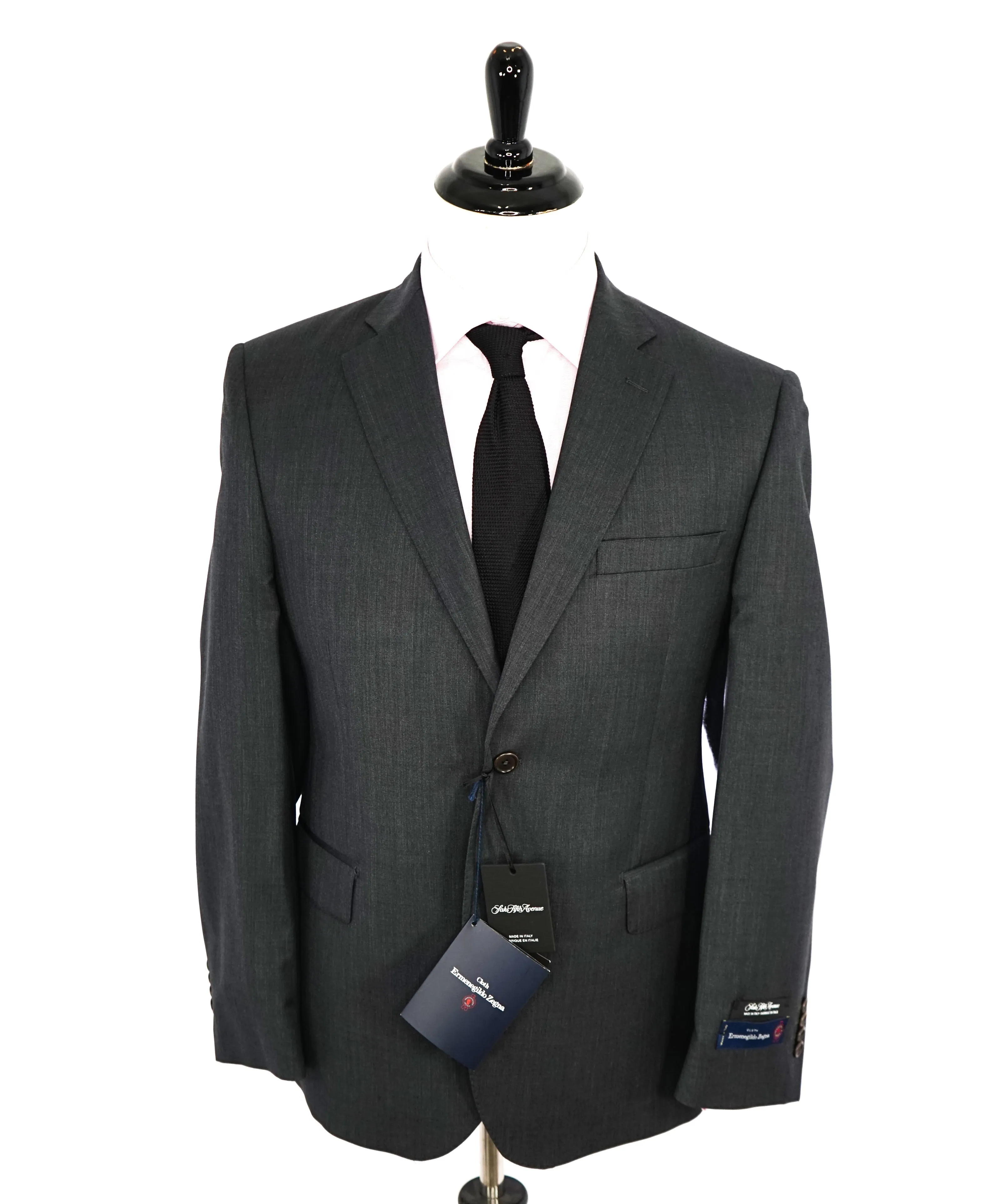 ERMENEGILDO ZEGNA - "TAILORED FIT" SAKS FIFTH AVENUE *SILK* Gray Suit - 42R