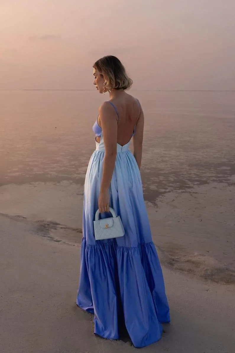 Ethel | Cut-Out Gradient Maxi Slip Dress